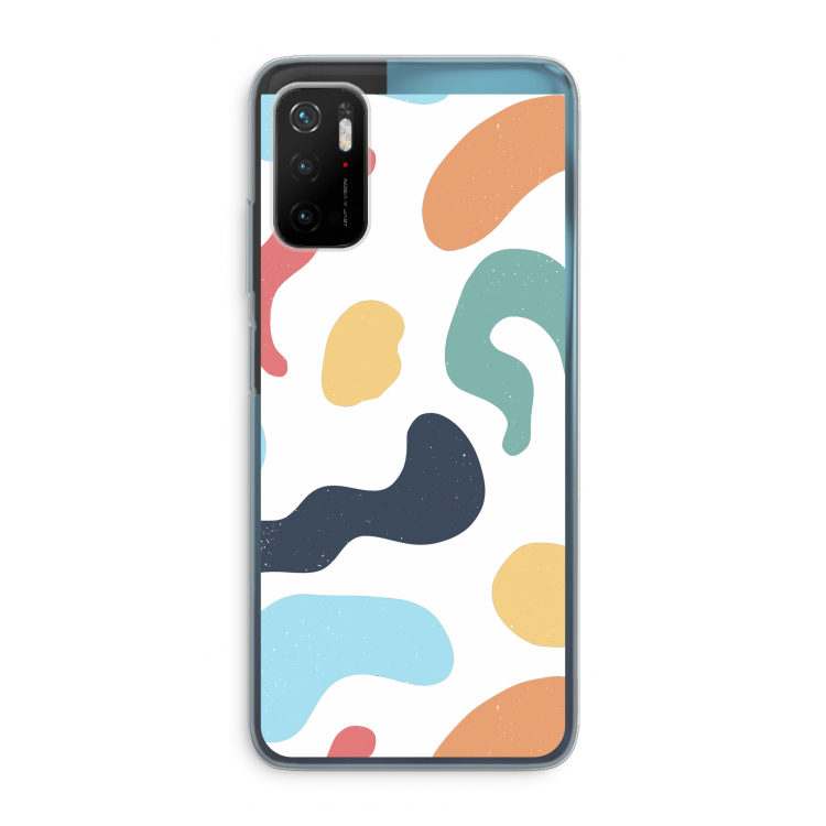 Memphis Shapes Blue: Xiaomi Poco M3 Pro 5G Transparant Hoesje