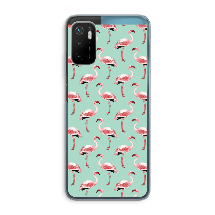 Flamingoprint groen: Xiaomi Poco M3 Pro 5G Transparant Hoesje