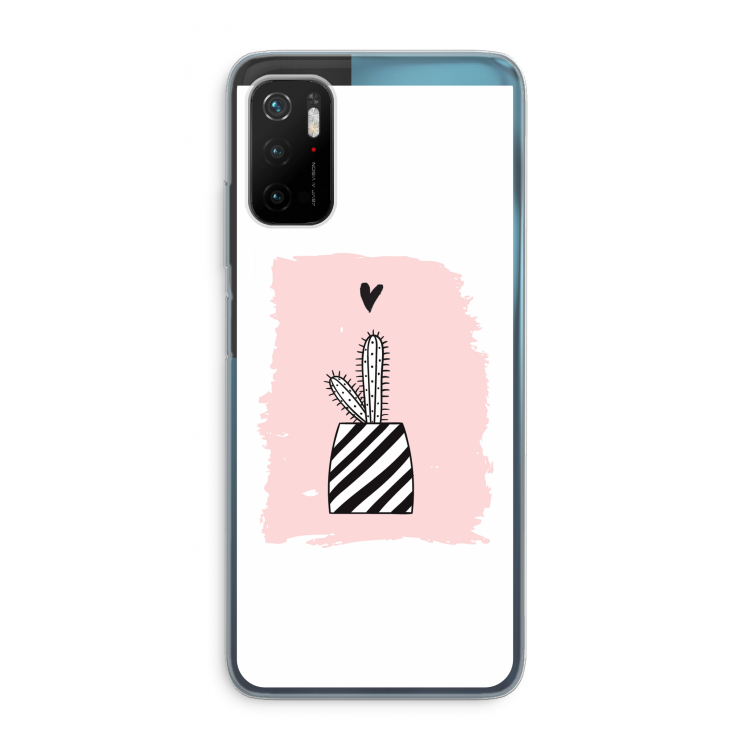 Zwart-wit cactus: Xiaomi Poco M3 Pro 5G Transparant Hoesje