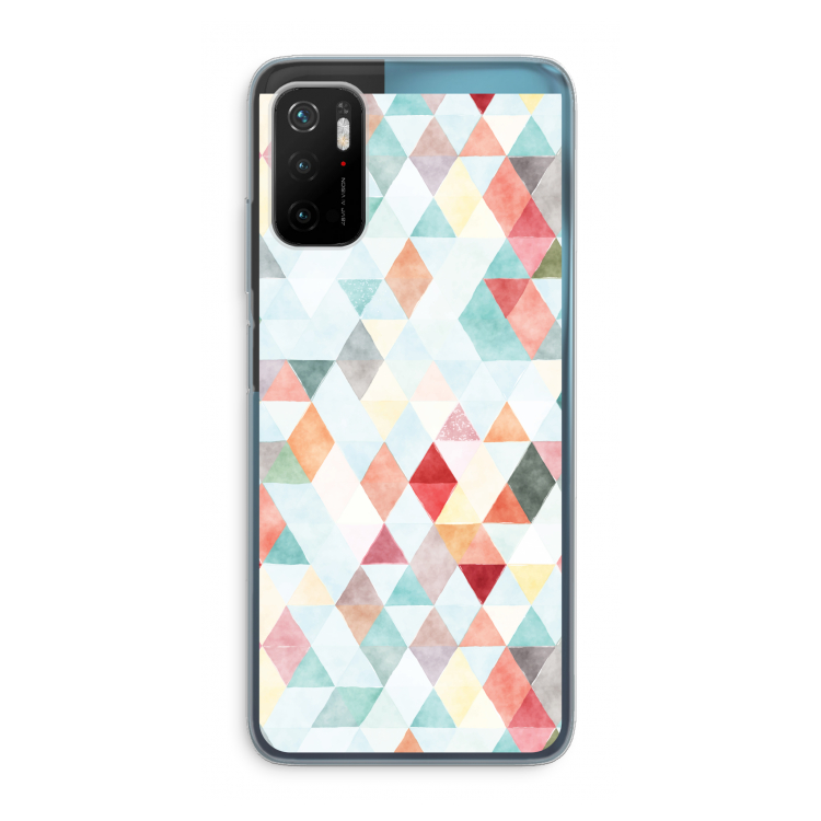 Gekleurde driehoekjes pastel: Xiaomi Poco M3 Pro 5G Transparant Hoesje
