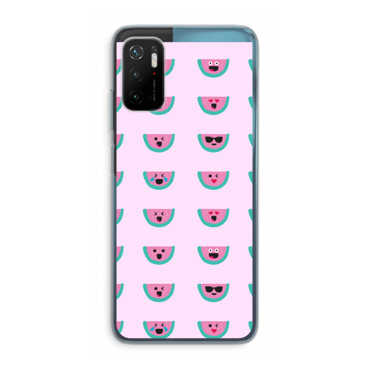 Smiley watermeloenprint: Xiaomi Poco M3 Pro 5G Transparant Hoesje