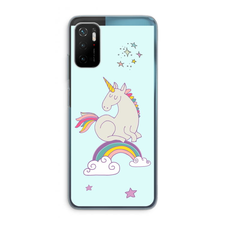 Regenboog eenhoorn: Xiaomi Poco M3 Pro 5G Transparant Hoesje
