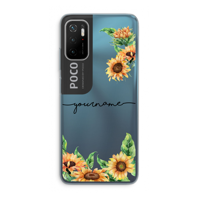 Zonnebloemen: Xiaomi Poco M3 Pro 5G Transparant Hoesje