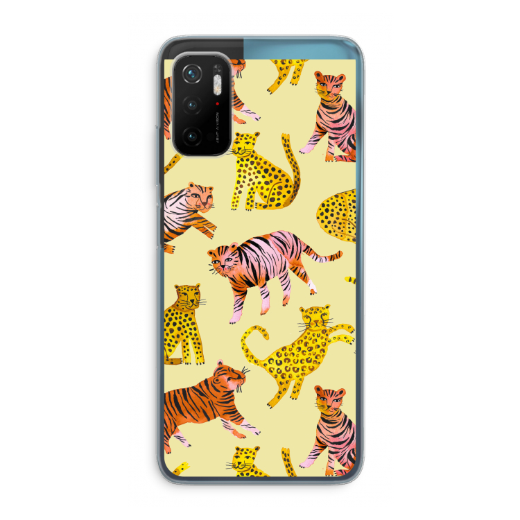 Cute Tigers and Leopards: Xiaomi Poco M3 Pro 5G Transparant Hoesje