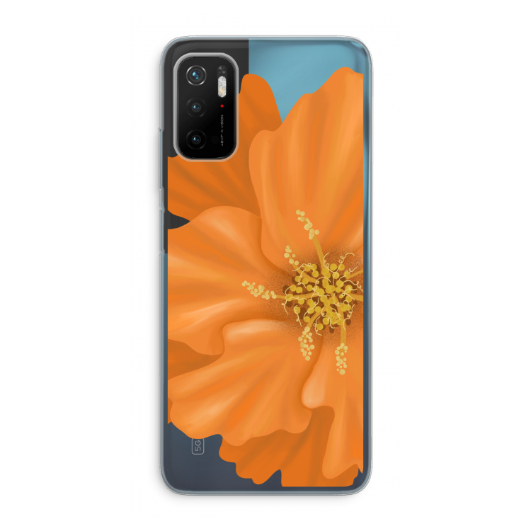 Orange Ellila flower: Xiaomi Poco M3 Pro 5G Transparant Hoesje