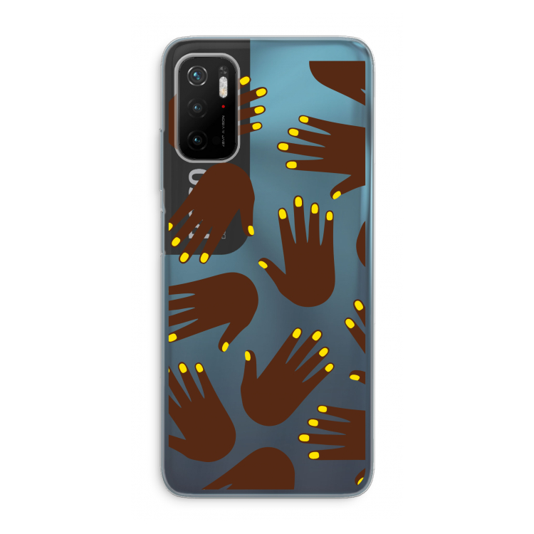 Hands dark: Xiaomi Poco M3 Pro 5G Transparant Hoesje