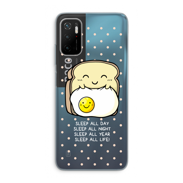 Sleep All Day: Xiaomi Poco M3 Pro 5G Transparant Hoesje