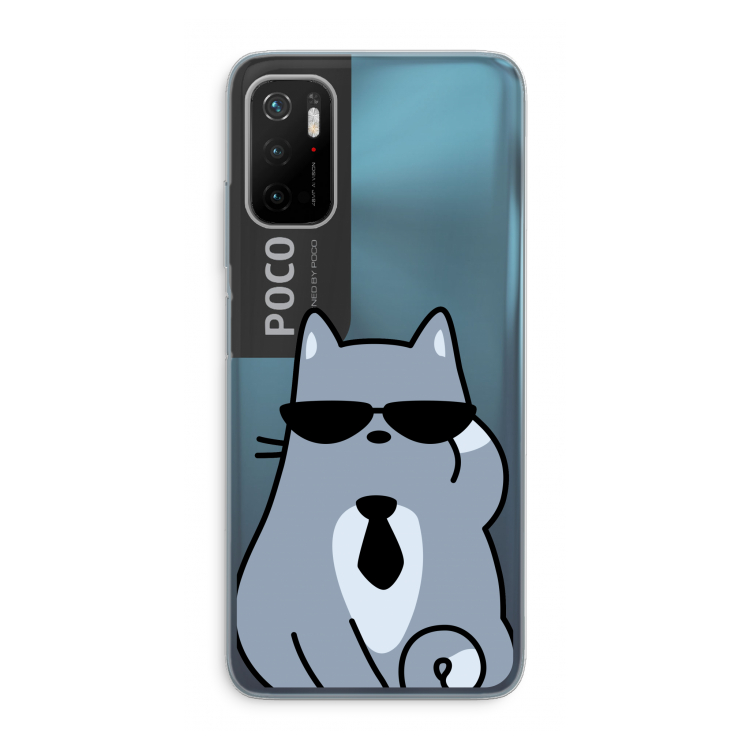 Cool cat: Xiaomi Poco M3 Pro 5G Transparant Hoesje