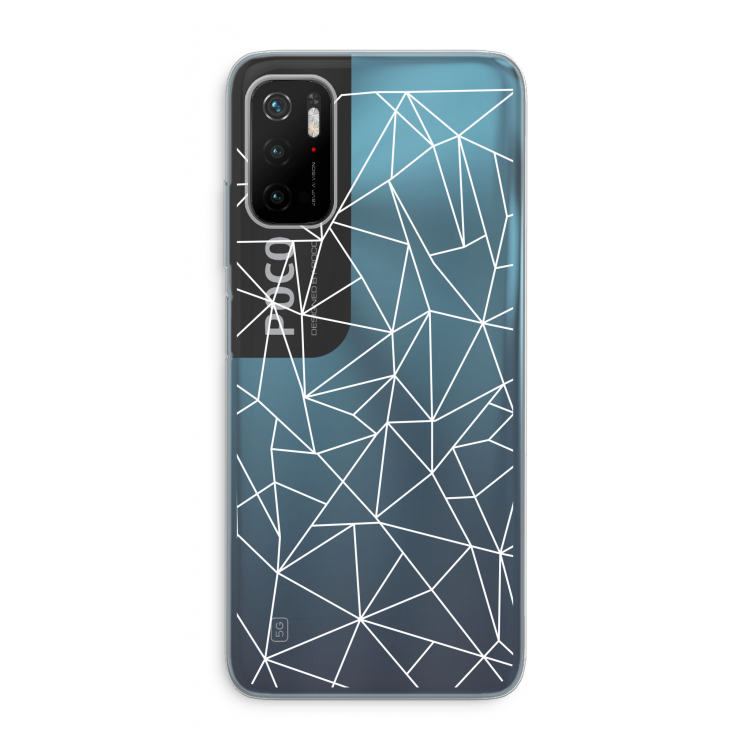 Geometrische lijnen wit: Xiaomi Poco M3 Pro 5G Transparant Hoesje
