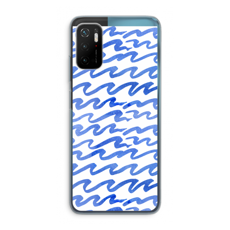 Blauwe golven: Xiaomi Poco M3 Pro 5G Transparant Hoesje