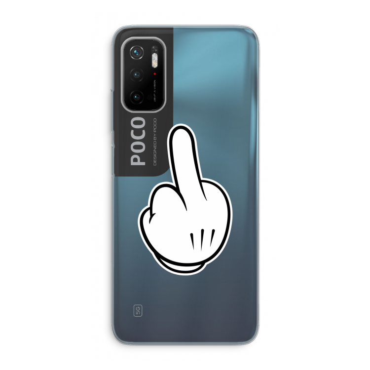 Middle finger white: Xiaomi Poco M3 Pro 5G Transparant Hoesje