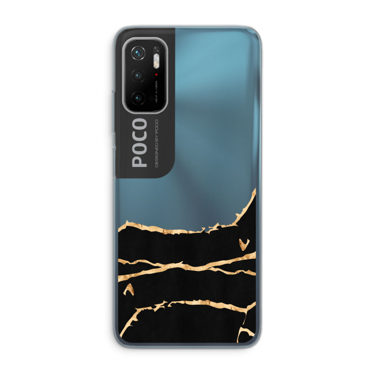 Gouden marmer: Xiaomi Poco M3 Pro 5G Transparant Hoesje