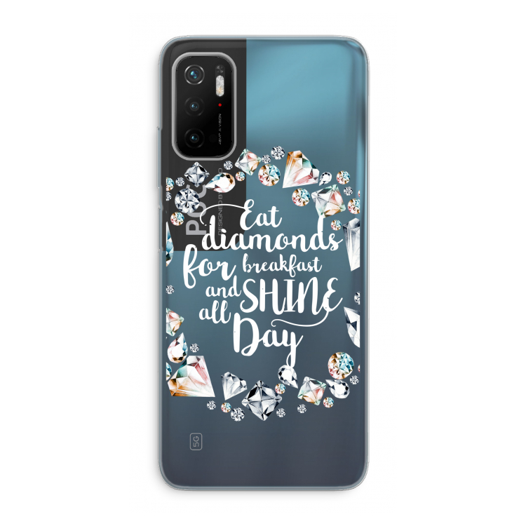Diamonds: Xiaomi Poco M3 Pro 5G Transparant Hoesje