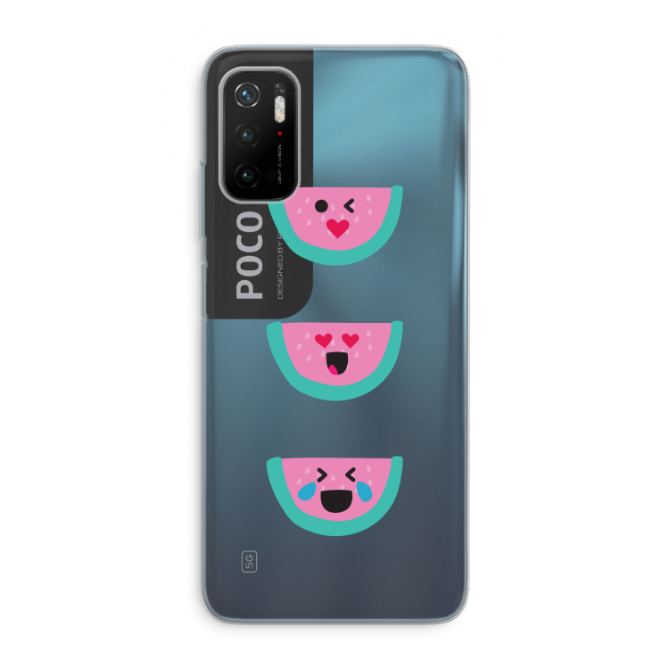 Smiley watermeloen: Xiaomi Poco M3 Pro 5G Transparant Hoesje
