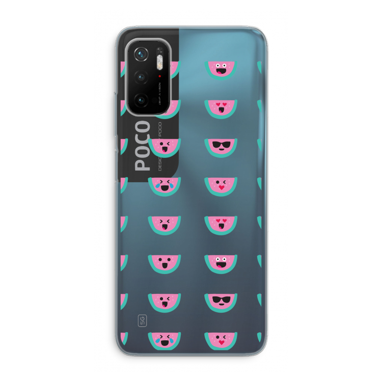 Smiley watermeloenprint: Xiaomi Poco M3 Pro 5G Transparant Hoesje