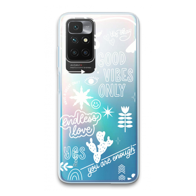 Good vibes: Xiaomi Redmi 10 Transparant Hoesje