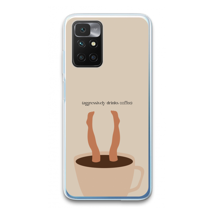 Aggressively drinks coffee: Xiaomi Redmi 10 Transparant Hoesje