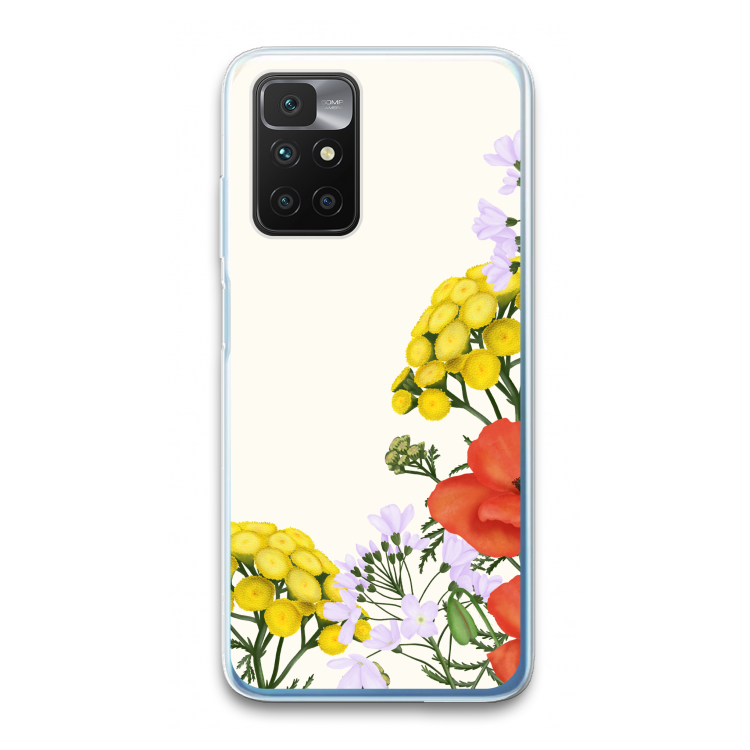 Wilde bloemen: Xiaomi Redmi 10 Transparant Hoesje