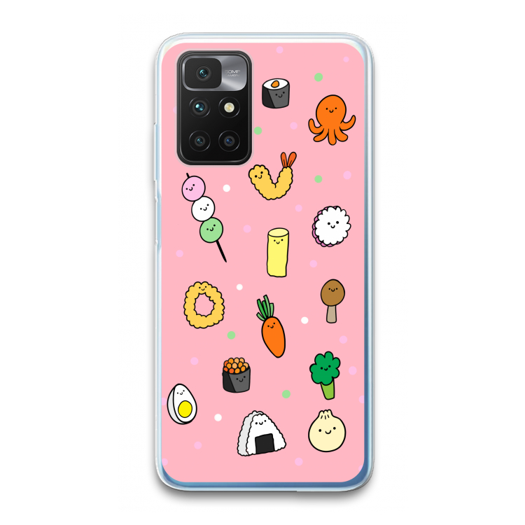 Happy bento friends: Xiaomi Redmi 10 Transparant Hoesje