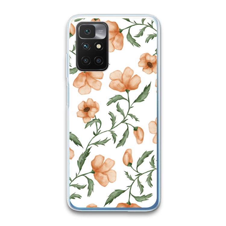 Peachy flowers: Xiaomi Redmi 10 Transparant Hoesje