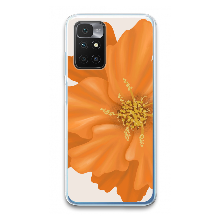 Orange Ellila flower: Xiaomi Redmi 10 Transparant Hoesje