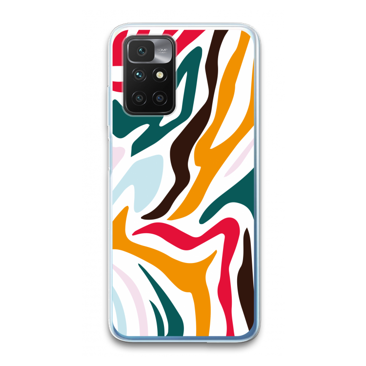 Colored Zebra: Xiaomi Redmi 10 Transparant Hoesje