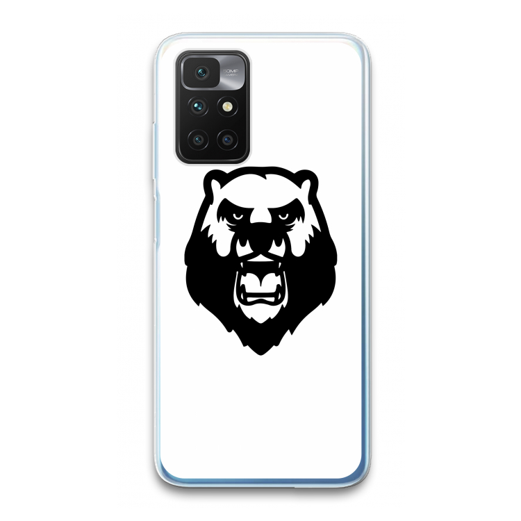 Angry Bear (white): Xiaomi Redmi 10 Transparant Hoesje