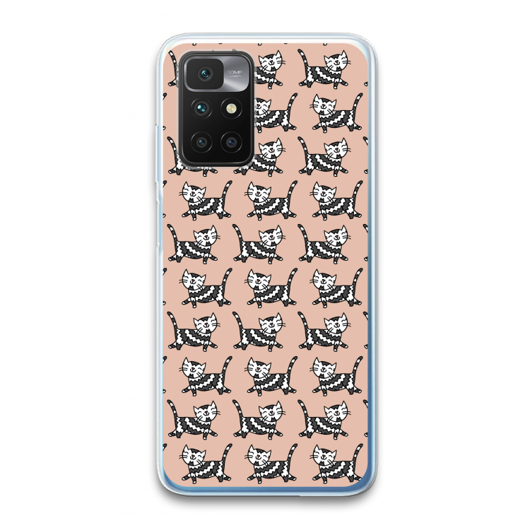 Zwarte poes: Xiaomi Redmi 10 Transparant Hoesje