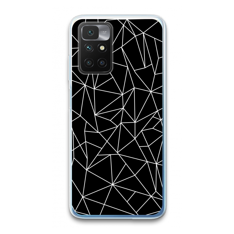Geometrische lijnen wit: Xiaomi Redmi 10 Transparant Hoesje