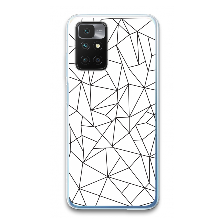 Geometrische lijnen zwart: Xiaomi Redmi 10 Transparant Hoesje