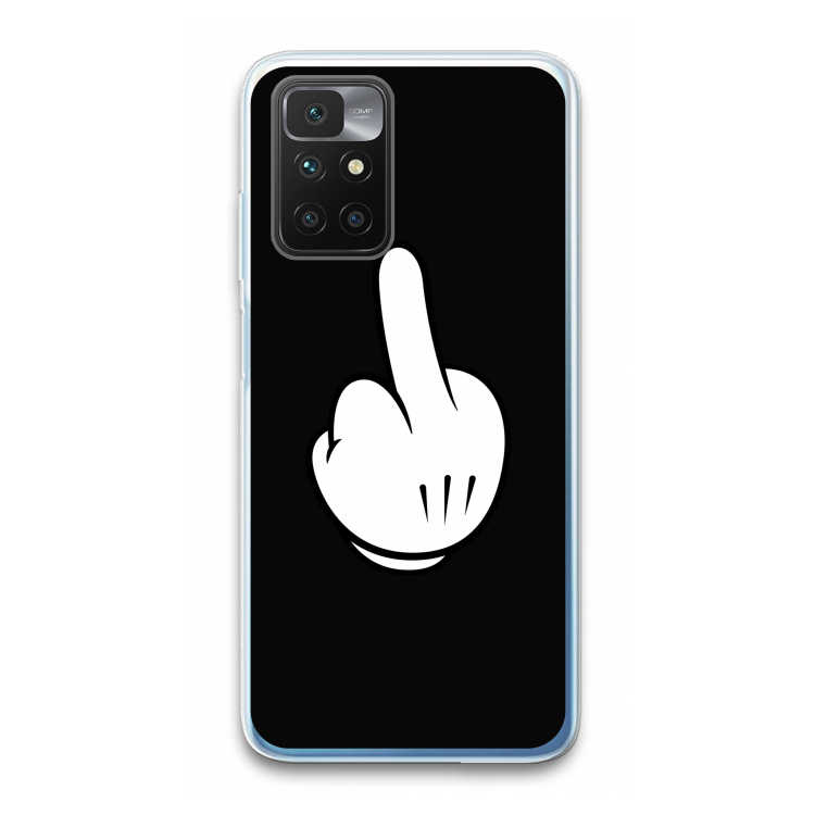 Middle finger black: Xiaomi Redmi 10 Transparant Hoesje