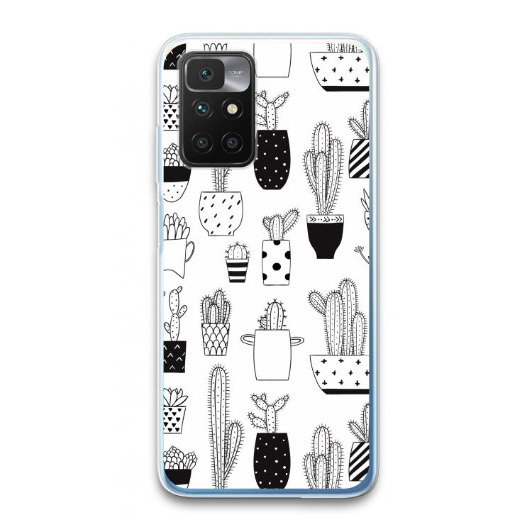 Cactusmotief: Xiaomi Redmi 10 Transparant Hoesje