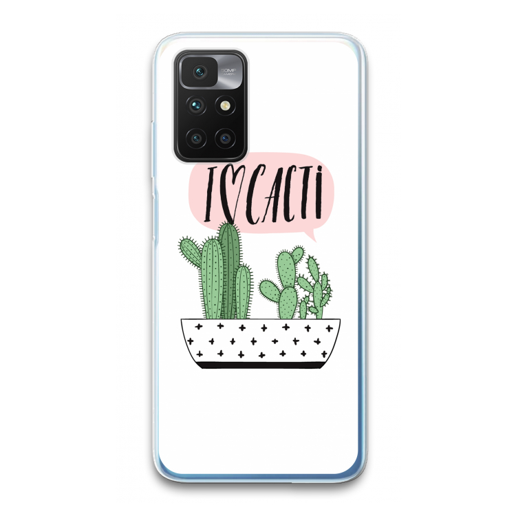 I love cacti: Xiaomi Redmi 10 Transparant Hoesje