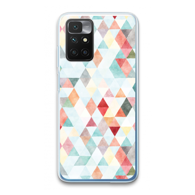 Gekleurde driehoekjes pastel: Xiaomi Redmi 10 Transparant Hoesje