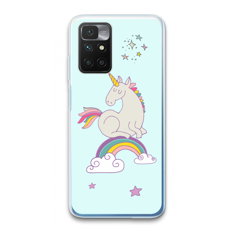 Regenboog eenhoorn: Xiaomi Redmi 10 Transparant Hoesje