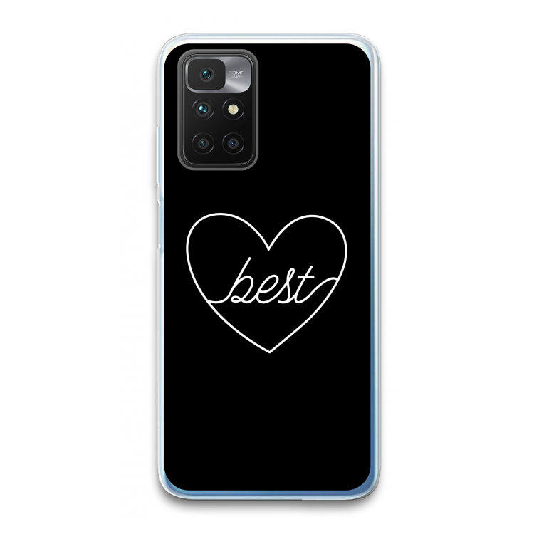 Best heart black: Xiaomi Redmi 10 Transparant Hoesje