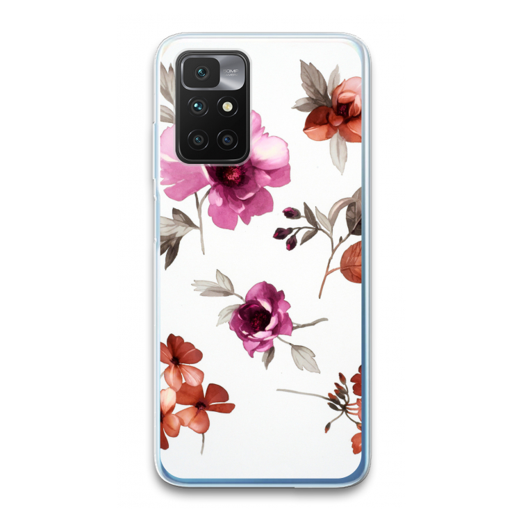 Geschilderde bloemen: Xiaomi Redmi 10 Transparant Hoesje