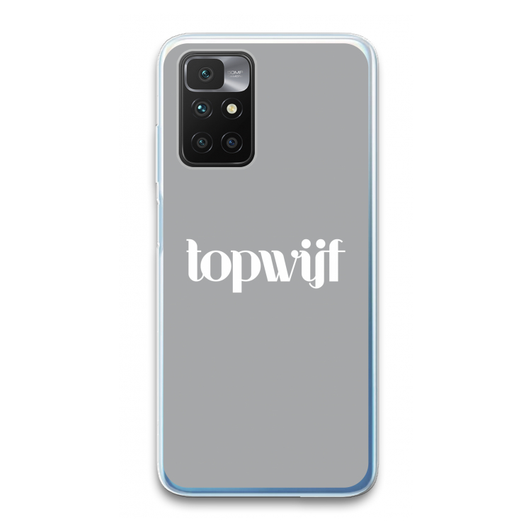 Topwijf Grijs Wit: Xiaomi Redmi 10 Transparant Hoesje