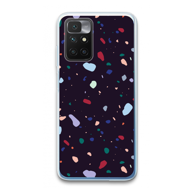 Dark Rounded Terrazzo: Xiaomi Redmi 10 Transparant Hoesje