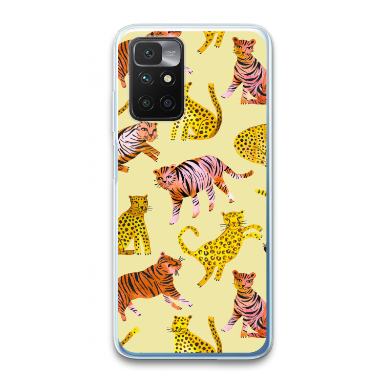 Cute Tigers and Leopards: Xiaomi Redmi 10 Transparant Hoesje