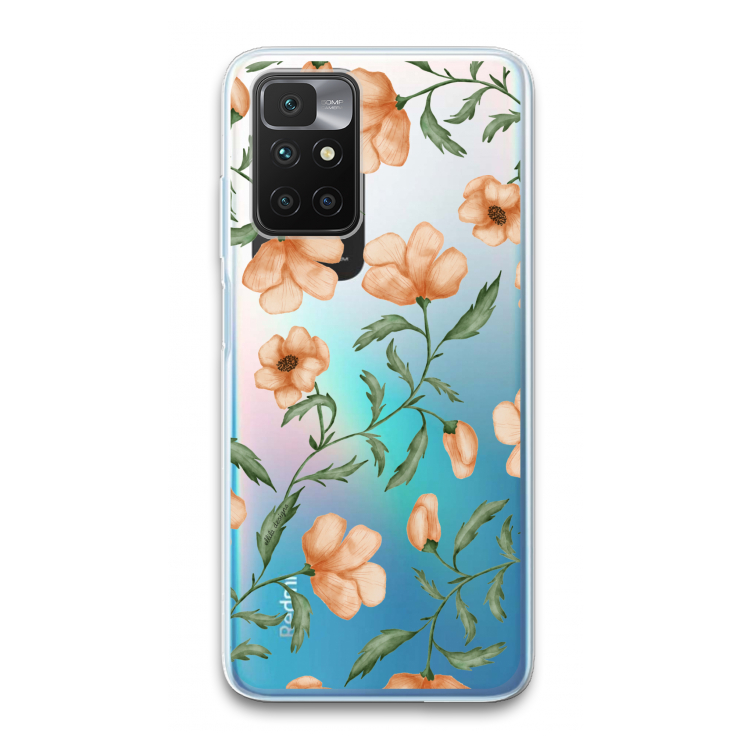 Peachy flowers: Xiaomi Redmi 10 Transparant Hoesje