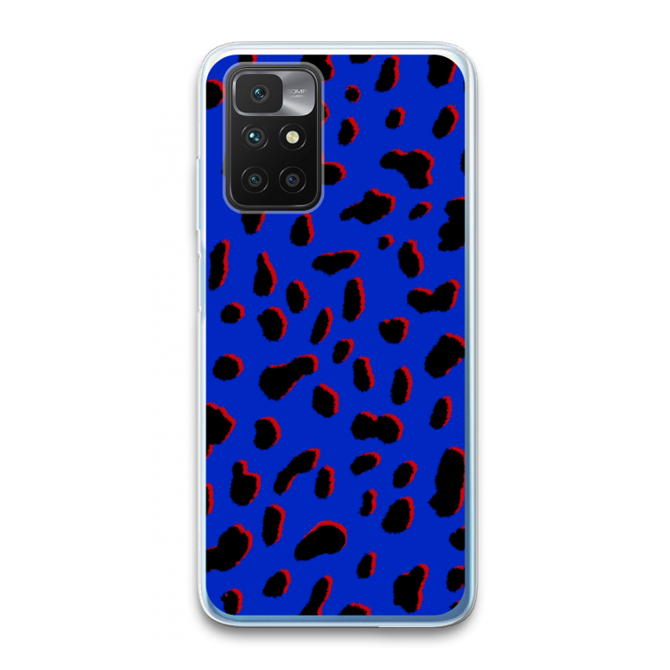 Blue Leopard: Xiaomi Redmi 10 Transparant Hoesje