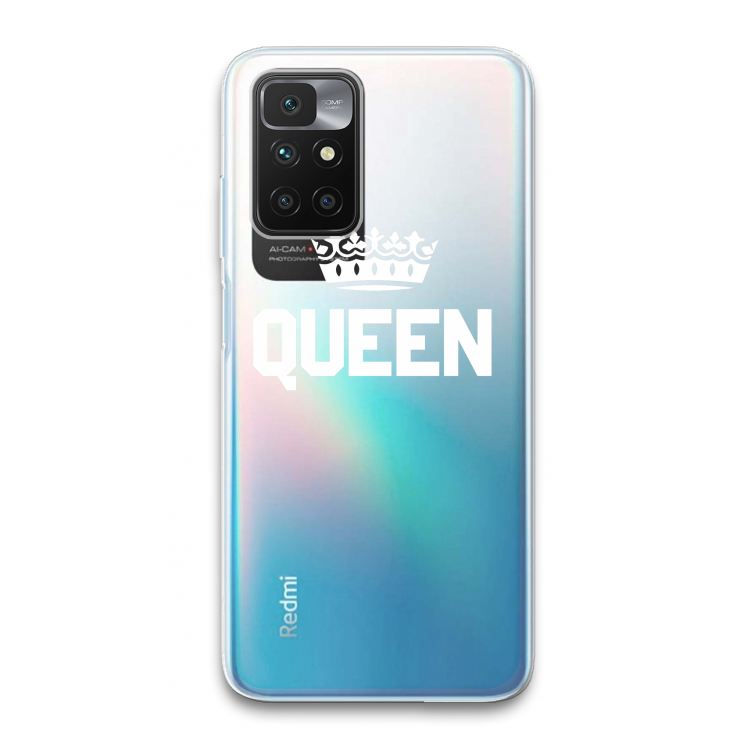Queen zwart: Xiaomi Redmi 10 Transparant Hoesje