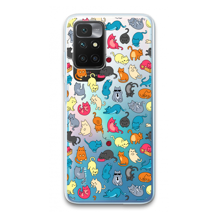 Kleurrijke katten: Xiaomi Redmi 10 Transparant Hoesje