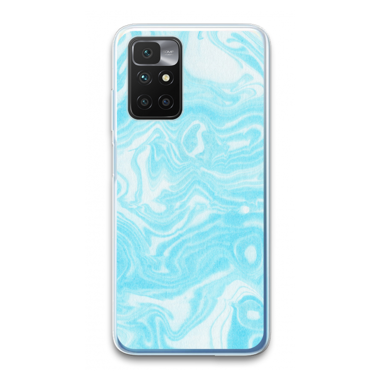 Waterverf blauw: Xiaomi Redmi 10 Transparant Hoesje
