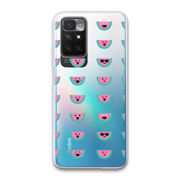 Smiley watermeloenprint: Xiaomi Redmi 10 Transparant Hoesje