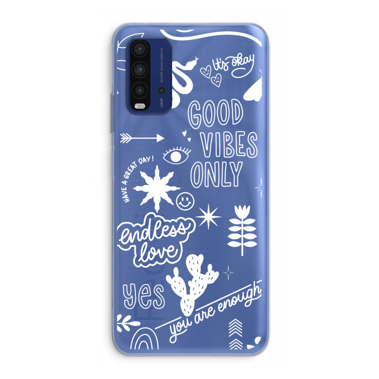 Good vibes: Xiaomi Redmi 9T Transparant Hoesje