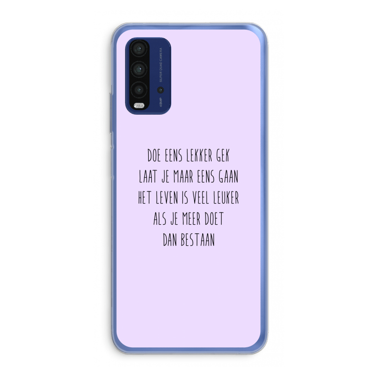 Gek: Xiaomi Redmi 9T Transparant Hoesje
