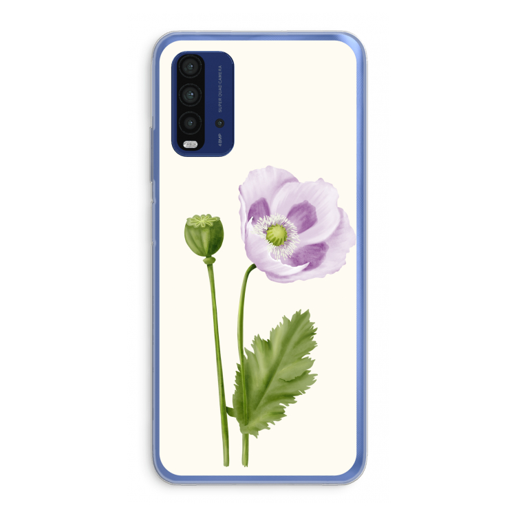 Purple poppy: Xiaomi Redmi 9T Transparant Hoesje