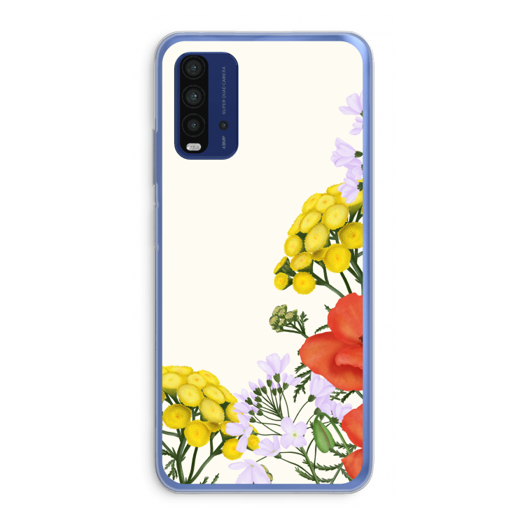 Wilde bloemen: Xiaomi Redmi 9T Transparant Hoesje